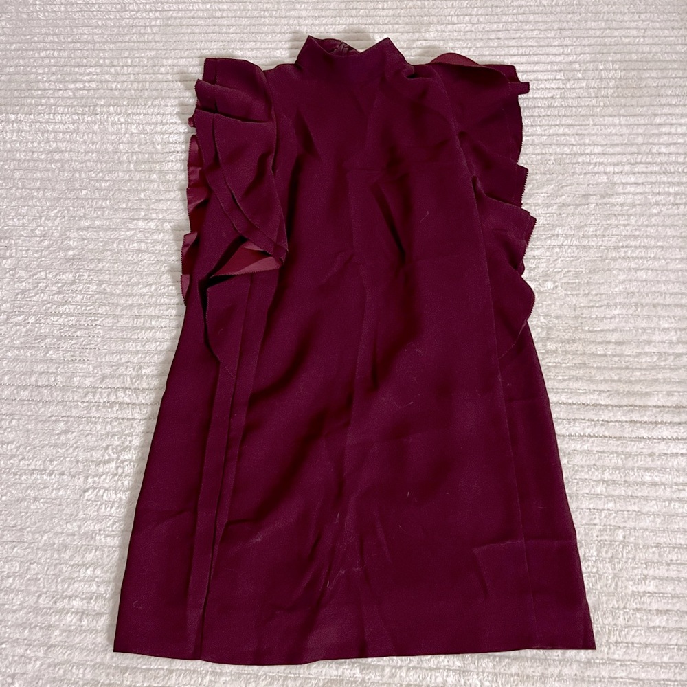 Kate Spade Satin Crepe Flutter Sleeve satin dress make magic midnight wine 2 EUC